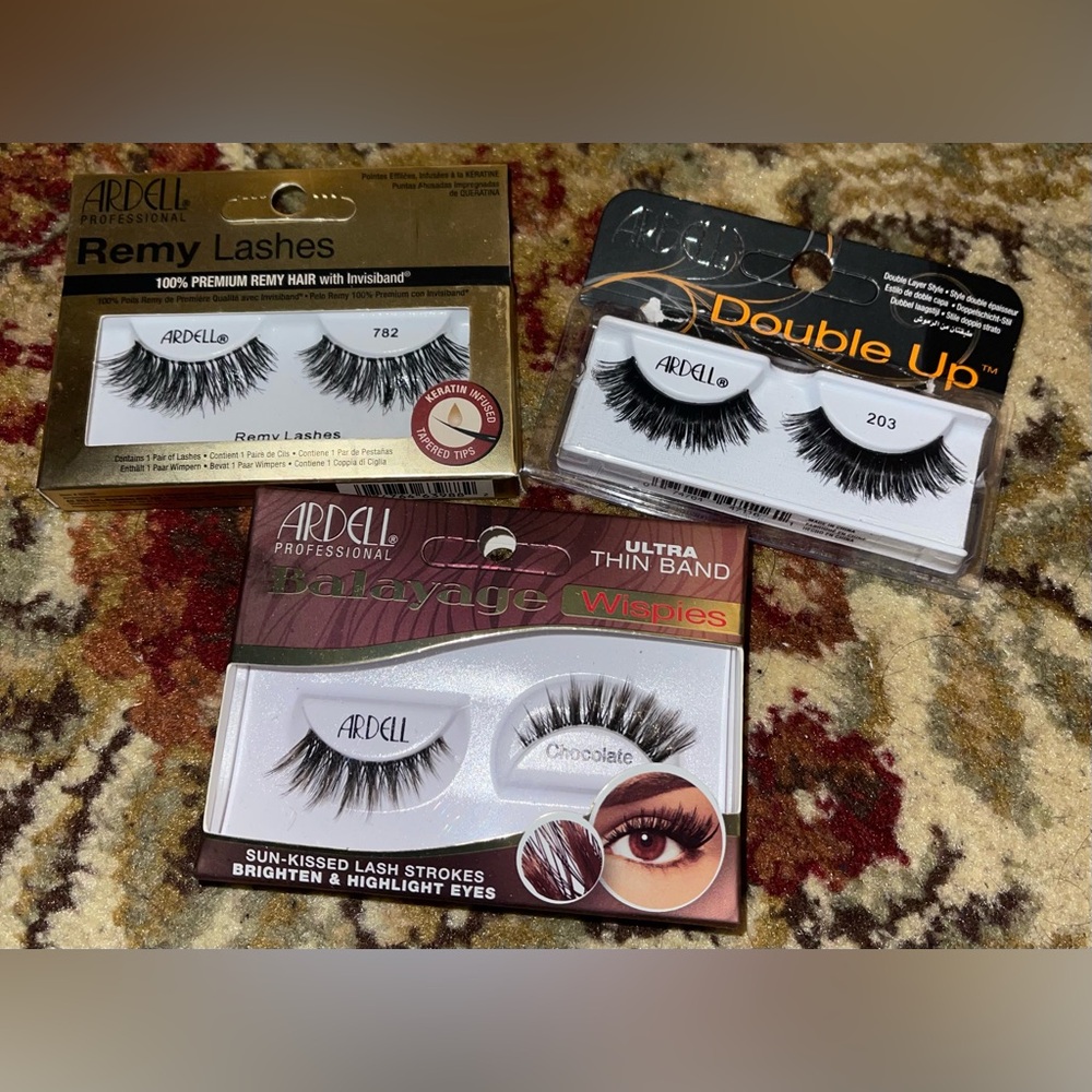 Ardell Lashes in Remy Lashes, Balayage Wispies, and Double Up